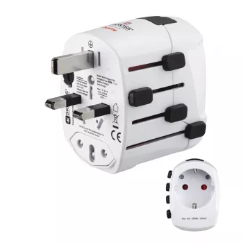 Hama World Travel Pro universalus kištukinis adapteris Baltas
