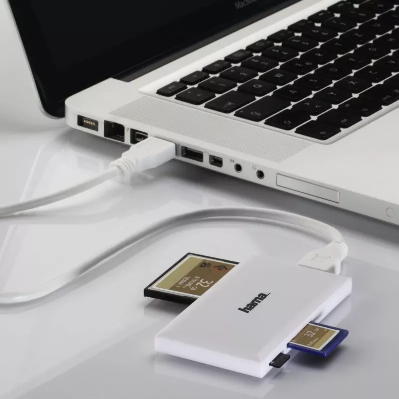 Hama USB 3.0 kortelių skaitytuvas, SD/microSD/CF/MS, baltas