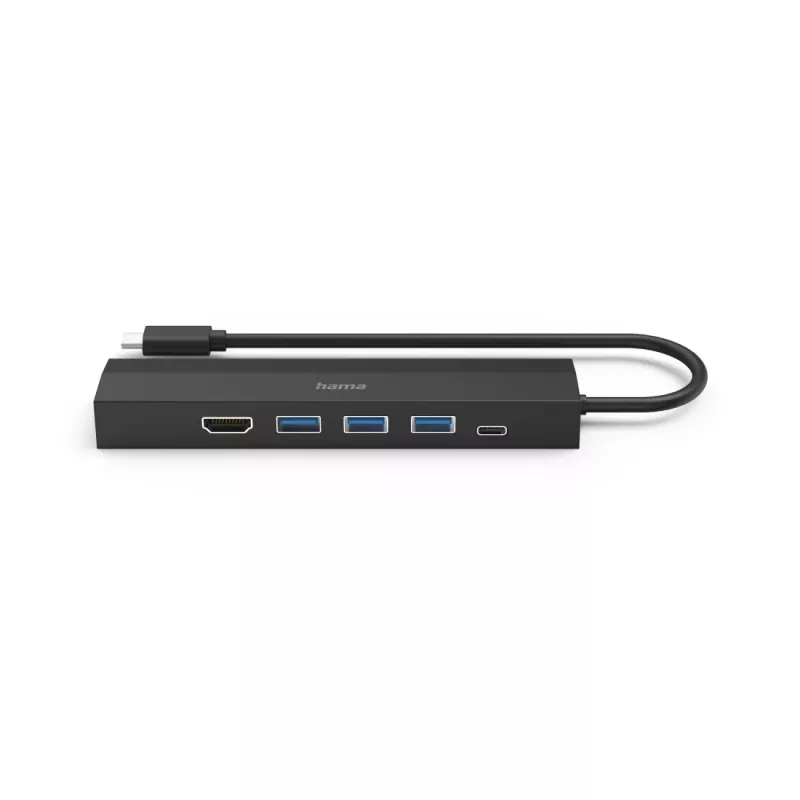 Hama 00200144 USB-C 6-uostų šakotuvas USB 3.2 Gen 1, 5000 Mbit/s, juodas