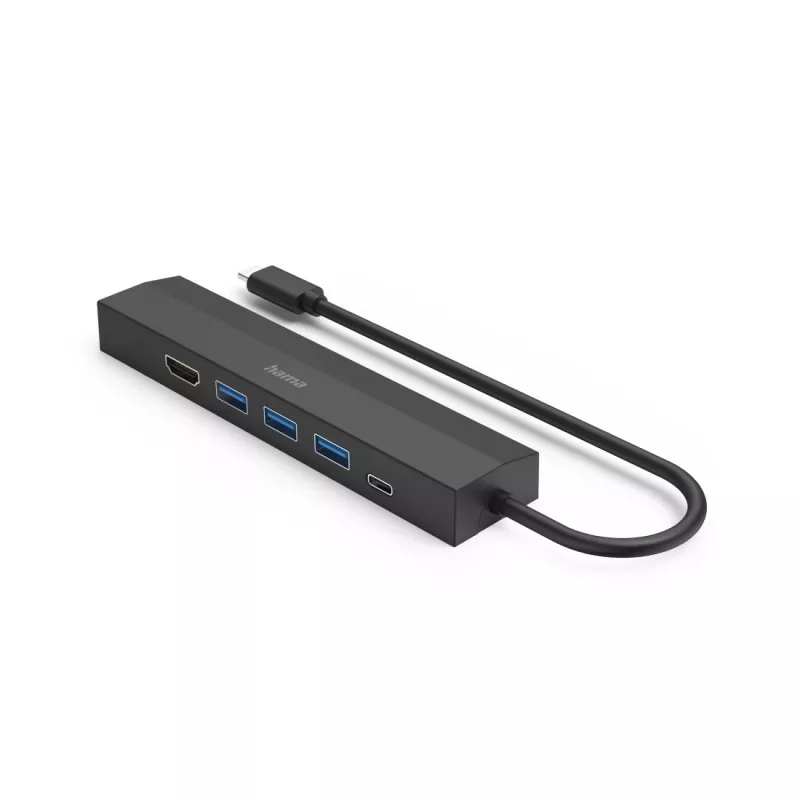 Hama 00200144 USB-C 6-uostų šakotuvas USB 3.2 Gen 1, 5000 Mbit/s, juodas