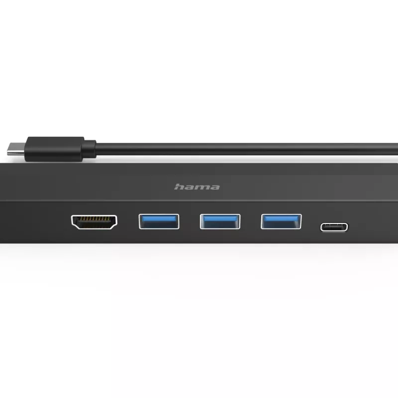 Hama 00200144 USB-C 6-uostų šakotuvas USB 3.2 Gen 1, 5000 Mbit/s, juodas