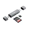 „Equip“ kortelių skaitytuvas su USB 3.0 šakotuvu, OTG, MicroSD, SD, pilka