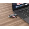 „Equip“ kortelių skaitytuvas su USB 3.0 šakotuvu, OTG, MicroSD, SD, pilka
