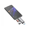 „Equip“ kortelių skaitytuvas su USB 3.0 šakotuvu, OTG, MicroSD, SD, pilka