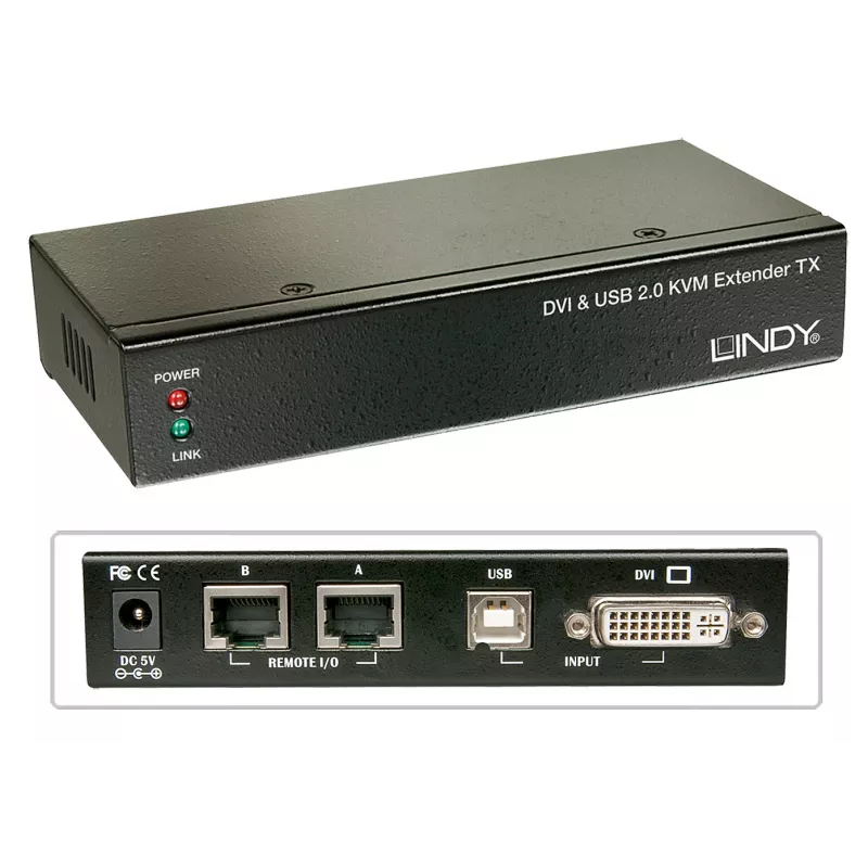 Lindy 39377 Cat.5 KVM Extender Classic, DVI, USB, iki 50 m