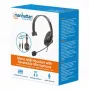 Manhattan Mono Over-Ear ausinės (USB), reversibilus mikrofonas su paminkštinimu, garsumo/tylos valdymas ant laido, paminkštintas ausų pagalvėlė, USB-A garsui ir mikrofonui, 2 m laidas, trejų metų garantija