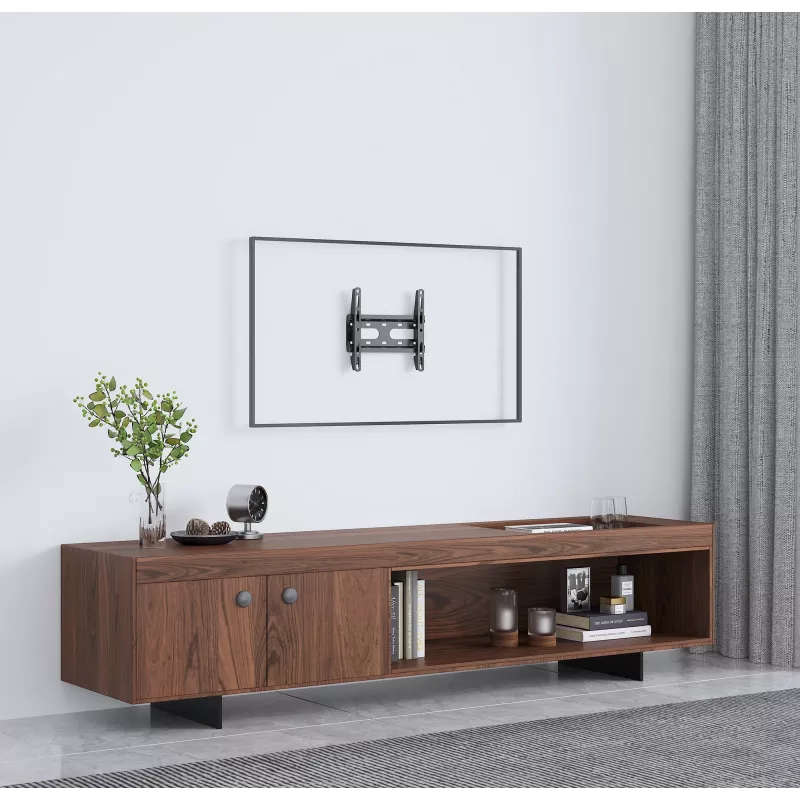 Manhattan fiksuotas itin plonas sieninis laikiklis televizoriams ir monitoriams, 23–42 col., VESA 75x75–200x200 mm, iki 45 kg, juodas