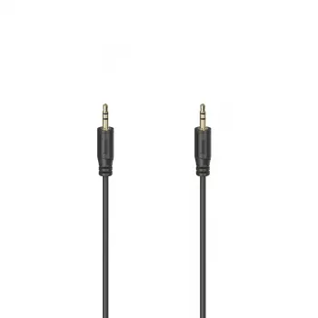 Hama Flexi-Slim garso laidas 0,75 m 3,5 mm juodas Kištukas-Kištukas Auksuotas