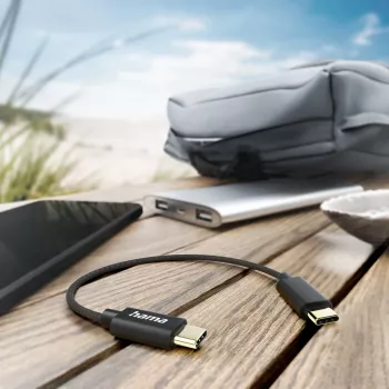 Hama 00201604 USB laidas USB 2.0 0,2 m USB C juodas