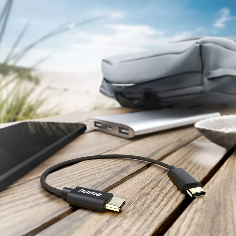 Hama 00201604 USB laidas USB 2.0 0,2 m USB C juodas