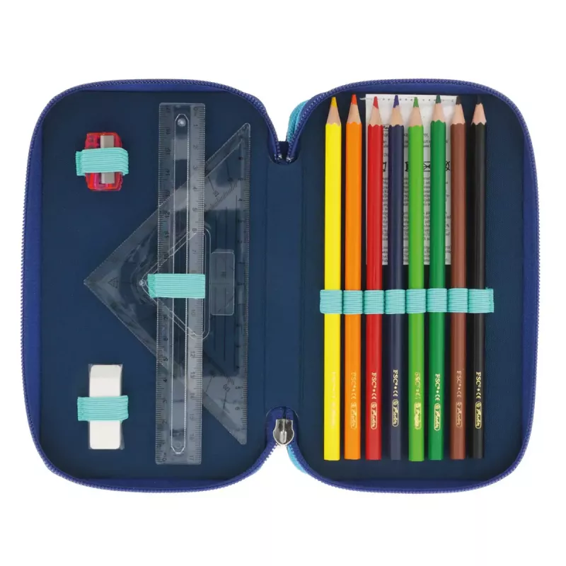 Pieštukinė Herlitz TriCase Dip Dye 31 vnt mėlyna/turquoise poliesteris 190x115x70 mm