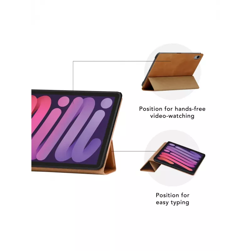 Folio dėklas d bramante iPad Pro 11 colių (M5 2025 / M4 2024) – natūrali oda, stovo režimas