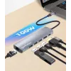 Manhattan 6-in-1 USB-C dokas / centrinė stotis – Ethernet, HDMI, USB-A (x3), USB-C su Power Delivery 100W