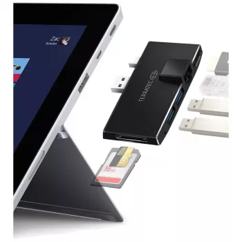 USB stotelė Terratec CONNECT Pro2, laidinė, USB 3.2 Gen 1, juoda