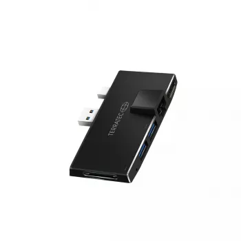 USB stotelė Terratec CONNECT Pro2, laidinė, USB 3.2 Gen 1, juoda