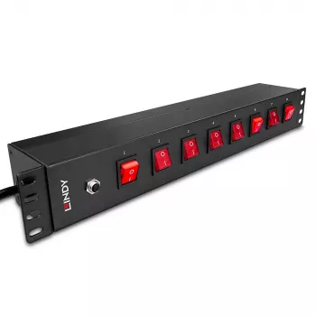 Lindy 73025 maitinimo skirstytuvas (PDU) 8 lizdai 1,5U juodas