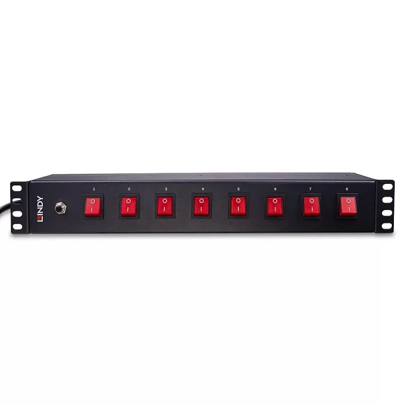 Lindy 73025 maitinimo skirstytuvas (PDU) 8 lizdai 1,5U juodas