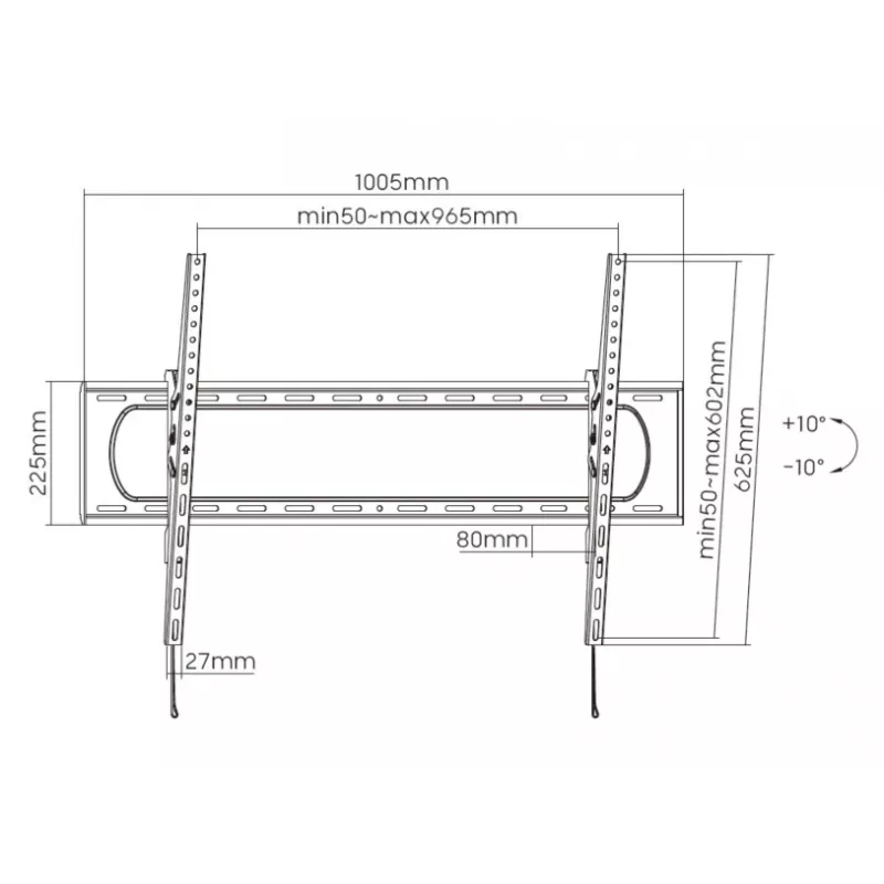 Equip 650339 TV laikiklis pasvirimui 60-120 colių, maksimali apkrova 120 kg