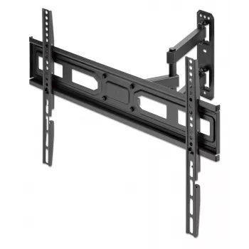 Manhattan pilno judesio TV ir monitorių laikiklis sieniniam montavimui, nuo 32 iki 65 colių, VESA 100x100–600x400 mm, juodas, iki 35 kg, viso naudojimo laiko garantija