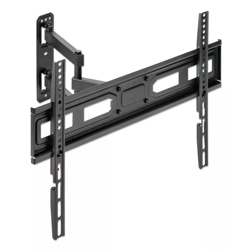 Manhattan pilno judesio TV ir monitorių laikiklis sieniniam montavimui, nuo 32 iki 65 colių, VESA 100x100–600x400 mm, juodas, iki 35 kg, viso naudojimo laiko garantija