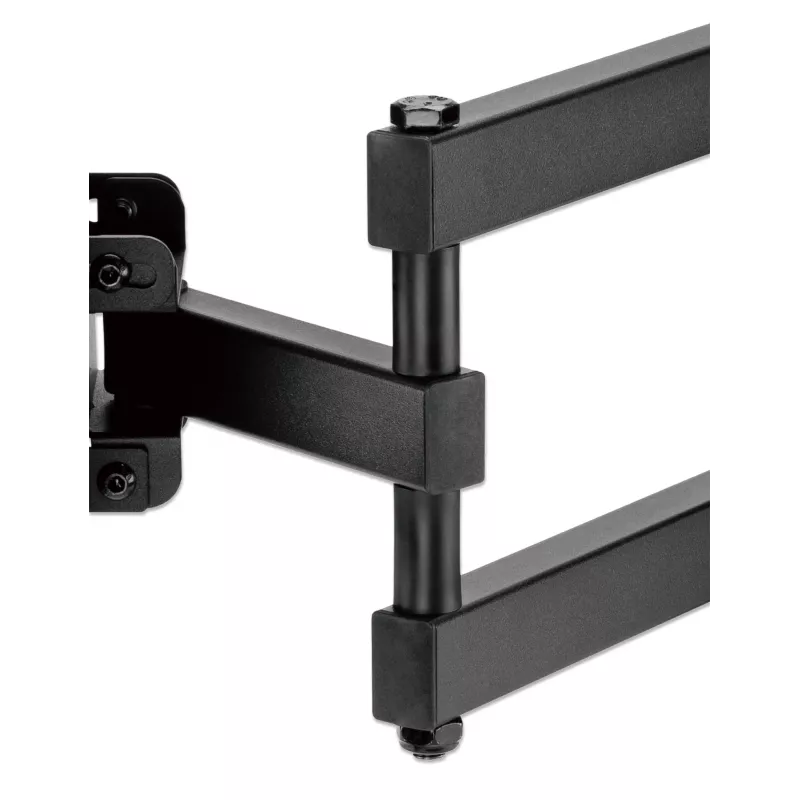 Manhattan pilno judesio TV ir monitorių laikiklis sieniniam montavimui, nuo 32 iki 65 colių, VESA 100x100–600x400 mm, juodas, iki 35 kg, viso naudojimo laiko garantija