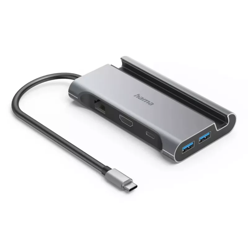 Hama Connect2Mobile V2 USB 3.2 Gen 1 (3.1 Gen 1) Type-C 1000 Mbit/s Antracito daugiafunkcis USB-C stotelė