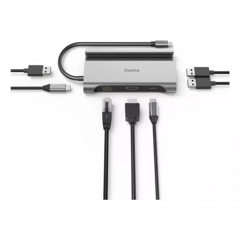 Hama Connect2Mobile V2 USB 3.2 Gen 1 (3.1 Gen 1) Type-C 1000 Mbit/s Antracito daugiafunkcis USB-C stotelė