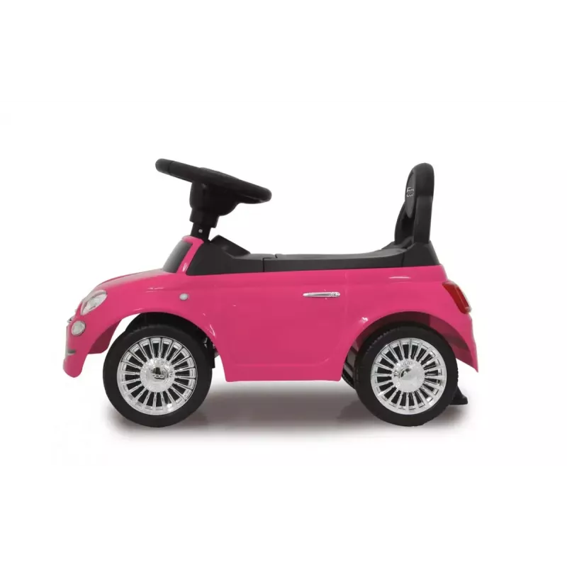 Vaikiškas stumdomas automobilis Jamara Fiat 500 Push type 4 ratai Juoda Rožinė