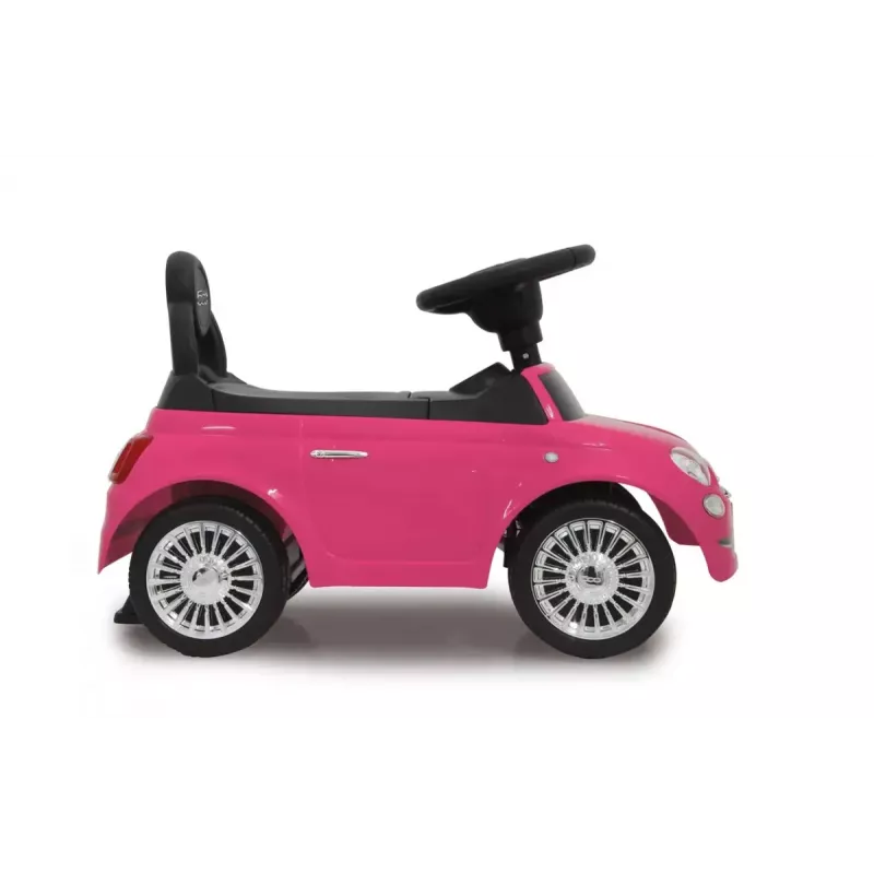 Vaikiškas stumdomas automobilis Jamara Fiat 500 Push type 4 ratai Juoda Rožinė