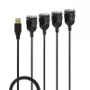 Lindy USB į 4 prievadų serijinį keitiklį, juoda, 0,94 m, USB A tipo, DB-9, vyriškas, vyriškas