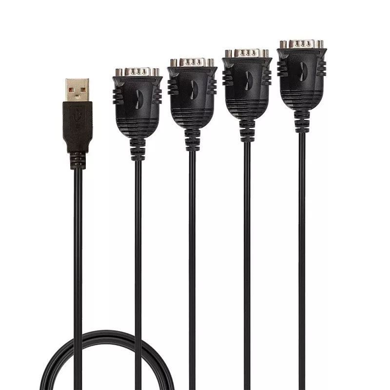 Lindy USB į 4 prievadų serijinį keitiklį, juoda, 0,94 m, USB A tipo, DB-9, vyriškas, vyriškas