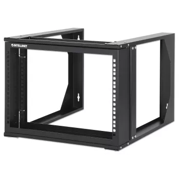 Intellinet atviras tinklinis stovas 19 colių, 6U, montuojamas ant sienos, su pasukamu rėmu, 2 stulpai, 45 cm gylis, juodas RAL 9004