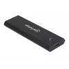 Manhattan M.2 NVMe SSD korpusas, USB-C jungtis, 10 Gbps (USB 3.2 Gen2), UASP, aliuminis, juodas, 3 metų garantija