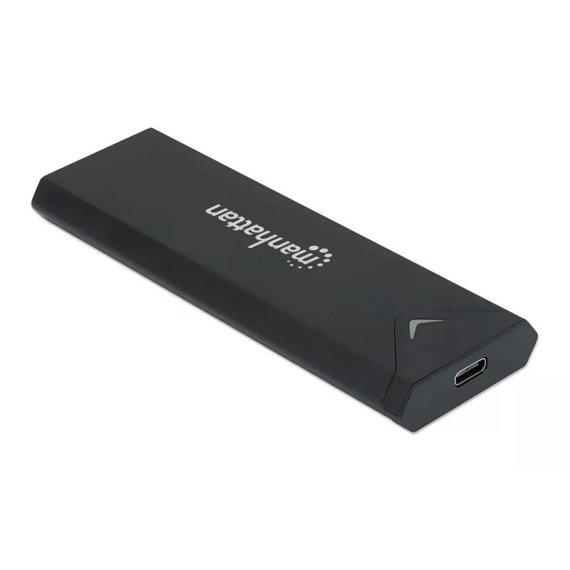 Manhattan M.2 NVMe SSD korpusas, USB-C jungtis, 10 Gbps (USB 3.2 Gen2), UASP, aliuminis, juodas, 3 metų garantija