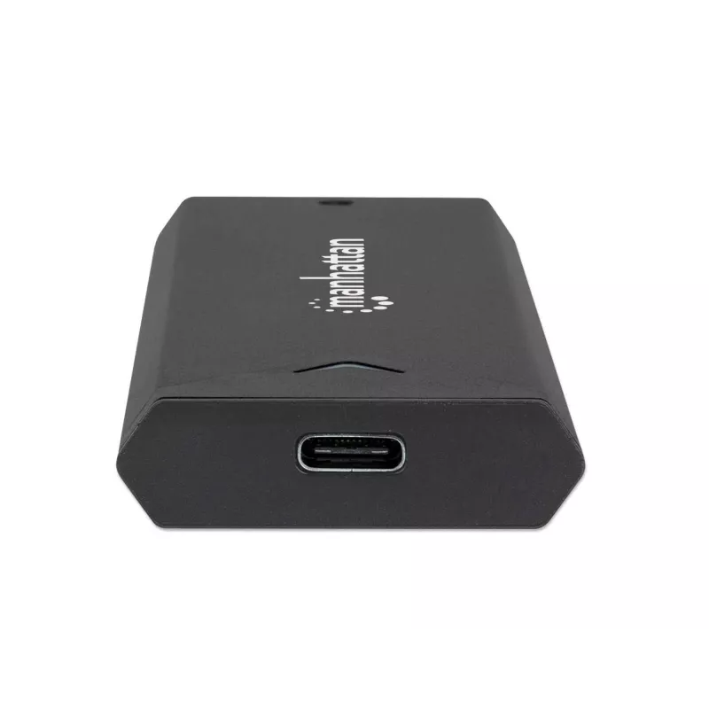 Manhattan M.2 NVMe SSD korpusas, USB-C jungtis, 10 Gbps (USB 3.2 Gen2), UASP, aliuminis, juodas, 3 metų garantija