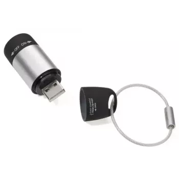 Raktų pakabuko žibintuvėlis TROIKA ECO CHARGE Juodai Pilkas LED USB