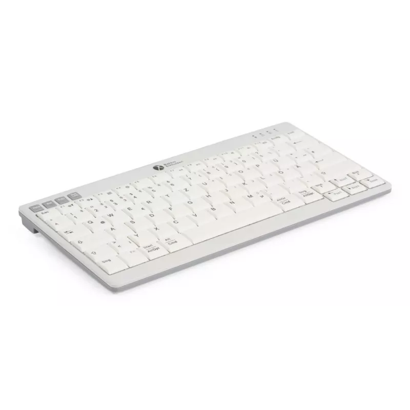 BakkerElkhuizen UltraBoard 950 V2 Wireless UK Qwerty, belaidė klaviatūra be skaičių bloko, 80-87%, laidinis ir belaidis, USB + Bluetooth, žirklinis mechanizmas, QWERTY, tamsiai pilka, šviesiai pilka