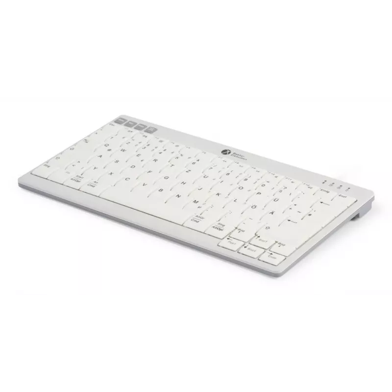 BakkerElkhuizen UltraBoard 950 V2 Wireless UK Qwerty, belaidė klaviatūra be skaičių bloko, 80-87%, laidinis ir belaidis, USB + Bluetooth, žirklinis mechanizmas, QWERTY, tamsiai pilka, šviesiai pilka