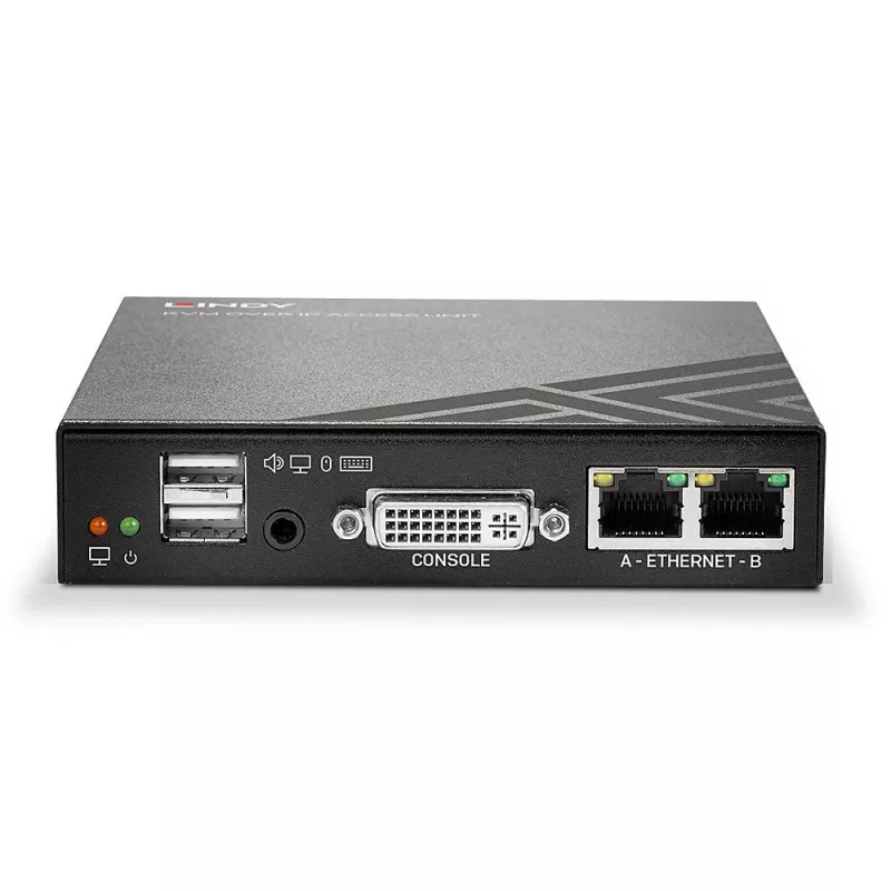 Lindy KVM per IP prieiga DVI-I, USB ir PS/2, laidinis, 1920 x 1200 pikselių, metalinis