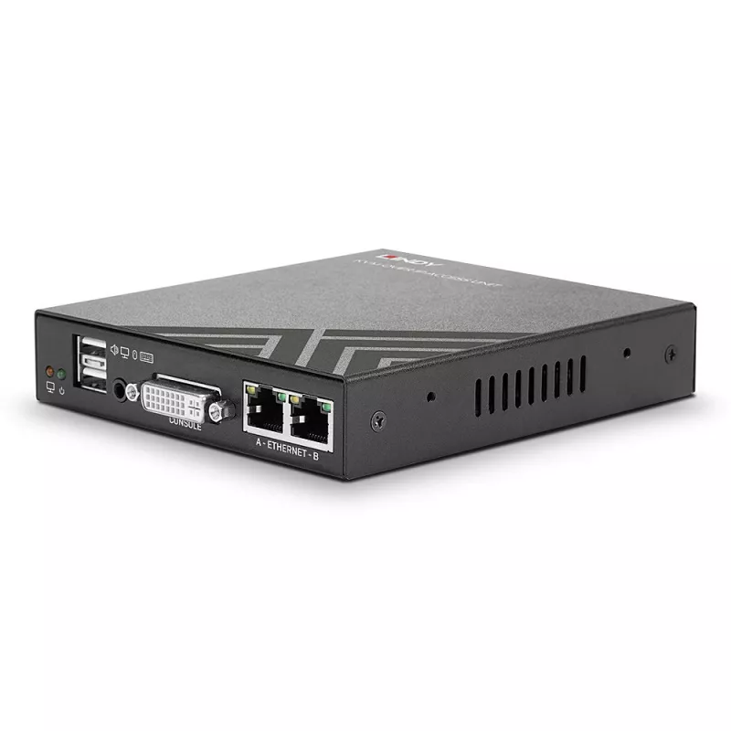Lindy KVM per IP prieiga DVI-I, USB ir PS/2, laidinis, 1920 x 1200 pikselių, metalinis