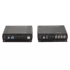 Lindy 140m Cat.6 DVI-D, USB, garso ir RS-232 KVM praplėtimo rinkinys, siųstuvas ir imtuvas, laidinis, 140 m, Cat6, 60 Hz, juoda