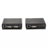 Lindy 140m Cat.6 DVI-D, USB, garso ir RS-232 KVM praplėtimo rinkinys, siųstuvas ir imtuvas, laidinis, 140 m, Cat6, 60 Hz, juoda