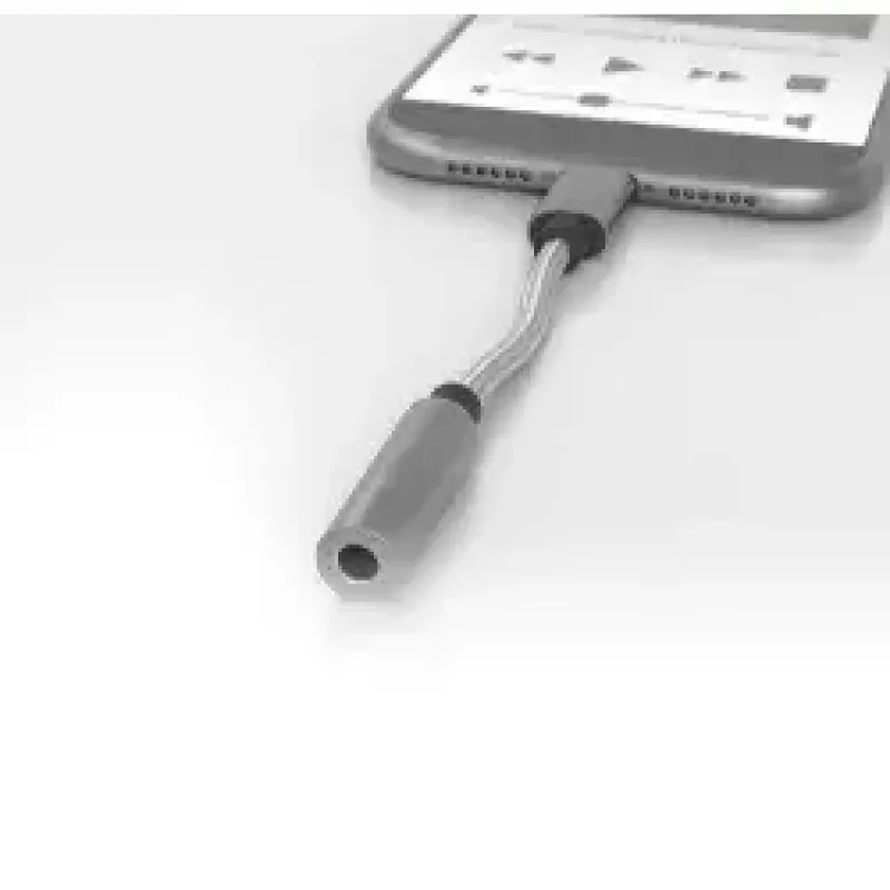 Mobiliojo telefono laidas Terratec 284535 sidabrinis USB C 3.5 mm