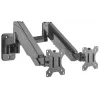 Manhattan Universal Dual TV ir monitorių laikiklis (dujinė spyruoklė, pilnas judesys), 17–32 colių, VESA 75x75 ir 100x100 mm, juodas