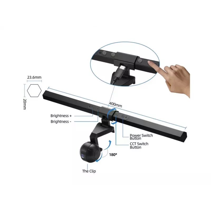 Equip Monitor USB LED lempa su lietimu