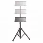 Manhattan Tripod Floor Mount – mobilus stovas televizoriui, monitoriui, projektoriui, nešiojamam kompiuteriui, 13–32 colių ekranams, VESA 75x75 ir 100x100 mm, maks. 15 kg, aukščio reguliavimas, juodas