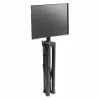 Manhattan Tripod Floor Mount – mobilus stovas televizoriui, monitoriui, projektoriui, nešiojamam kompiuteriui, 13–32 colių ekranams, VESA 75x75 ir 100x100 mm, maks. 15 kg, aukščio reguliavimas, juodas