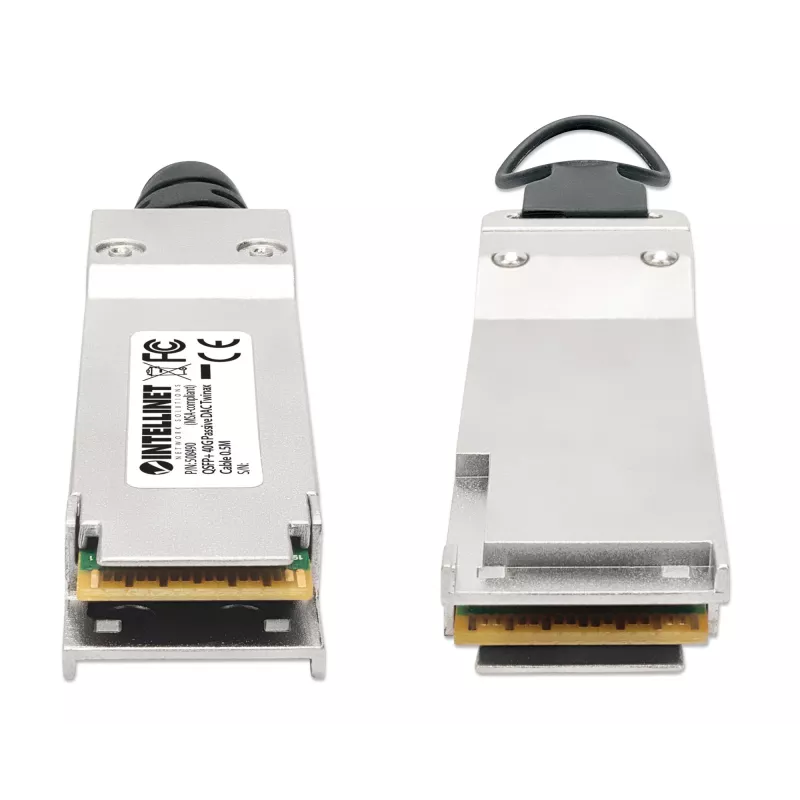 Intellinet 0,5 m 40G QSFP+ pasyvus vario Twinax kabelis 30AWG MSA QSFP-H40G-CU50CM suderinamas