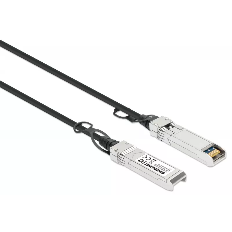 Intellinet 0,5 m 10G SFP+ pasyvus varinis Twinax kabelis 30AWG MSA SFP-H10GB-CU50CM suderinamas