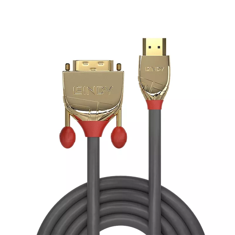 Lindy 15m HDMI į DVI-D laidas, Gold Line